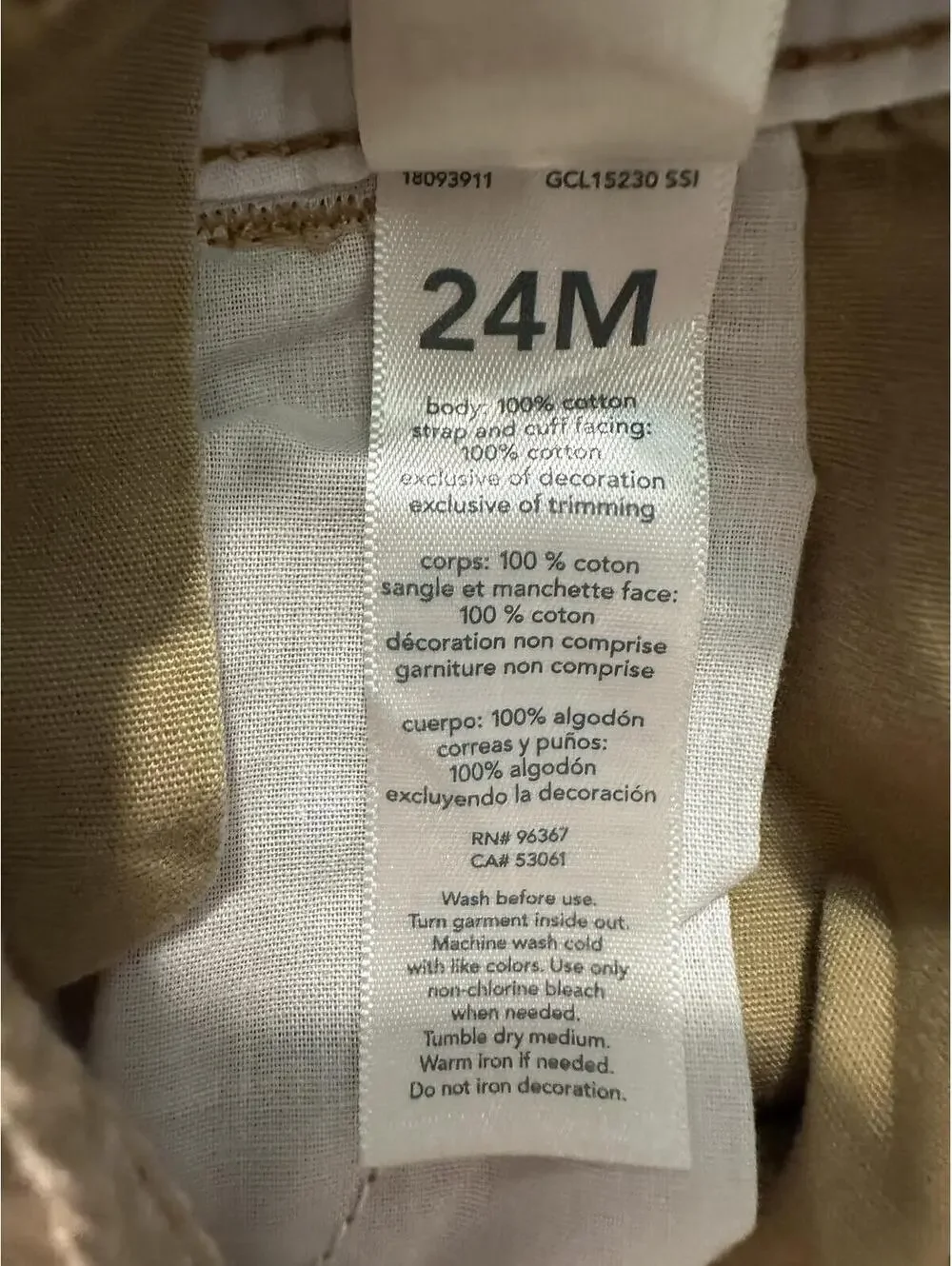 OshKosh B'gosh utility carpenter cotton overalls Size 24M khaki classic unisex
